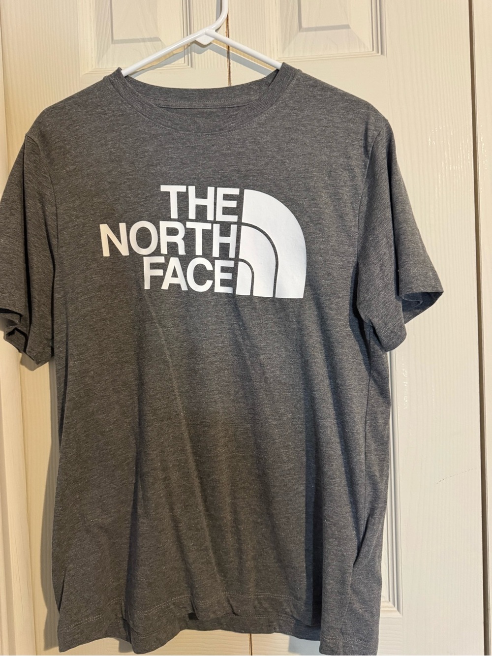 The North Face Men's Gray T-Shirt with White Logo